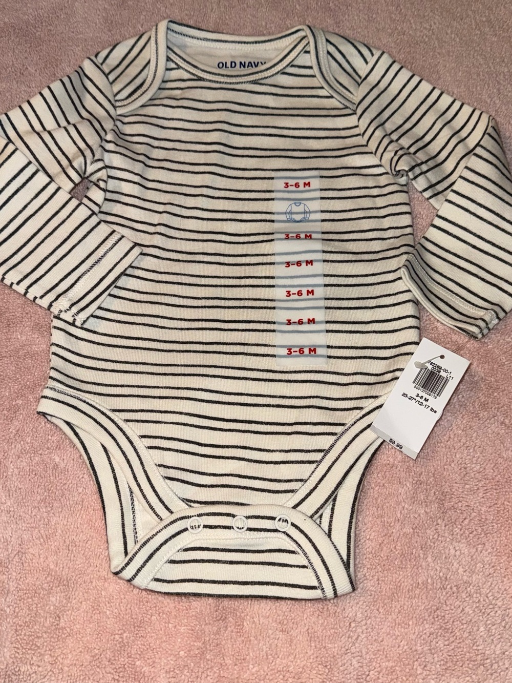 Old Navy Baby Boys Girls Unisex Size 3-6 months New NWT Striped Bodysuit